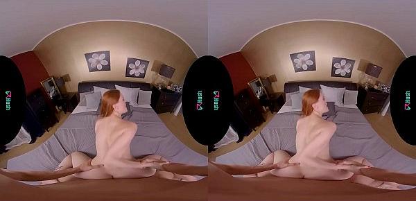  VRHUSH Charlie Red riding her stepfathers big cock in virtual reality